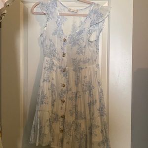 Cream and blue summer dress